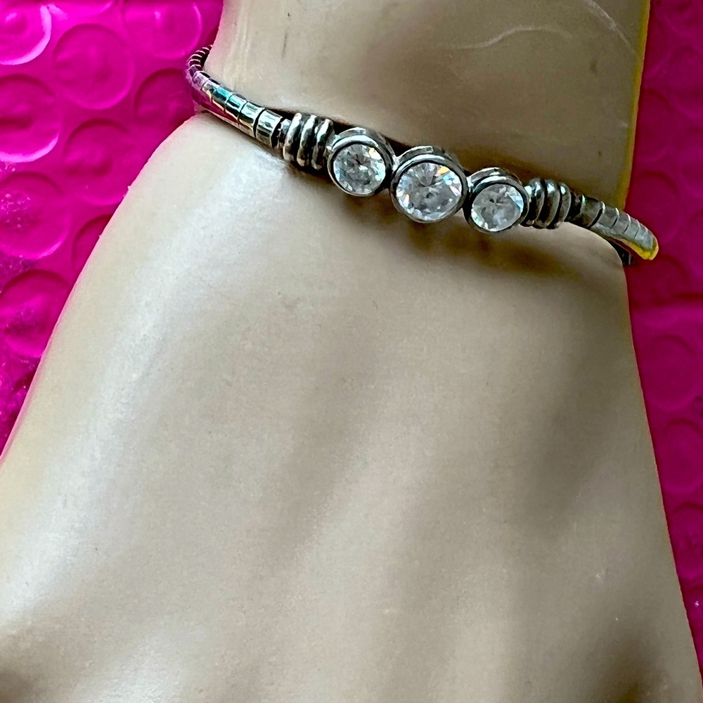 INB Korea vintage sterling silver CZ Omega style bracelet